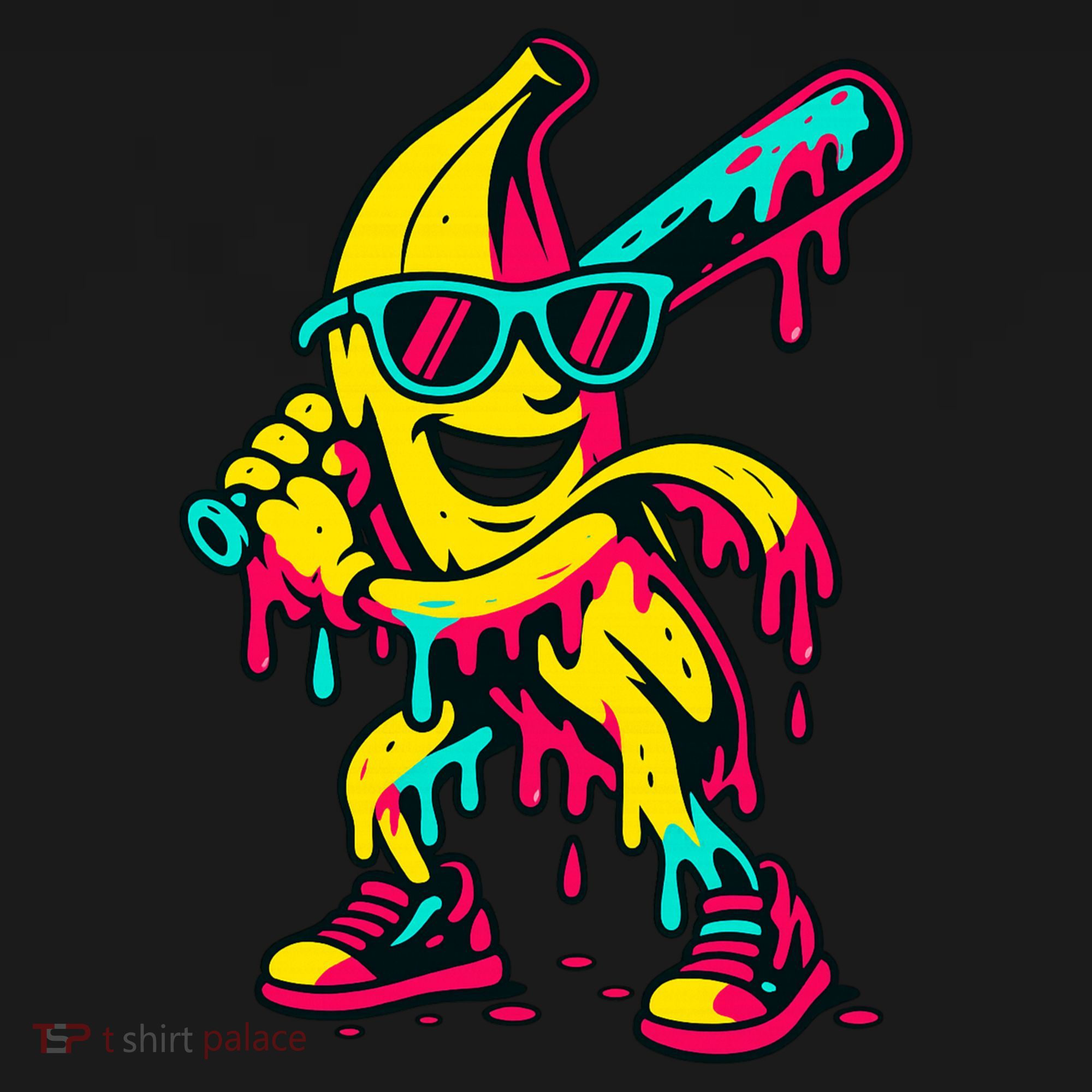 Banana Funny Baseball Drip Bananas Kids Long Sleeve Shirt