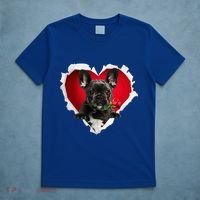 Black French Bulldog Dog Rose Heart Valentines Day Couple Gift T-Shirt thumb 5