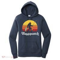 Bassquatch! Funny Bigfoot Fishing Outdoor Retro Women's Hoodie thumb 0