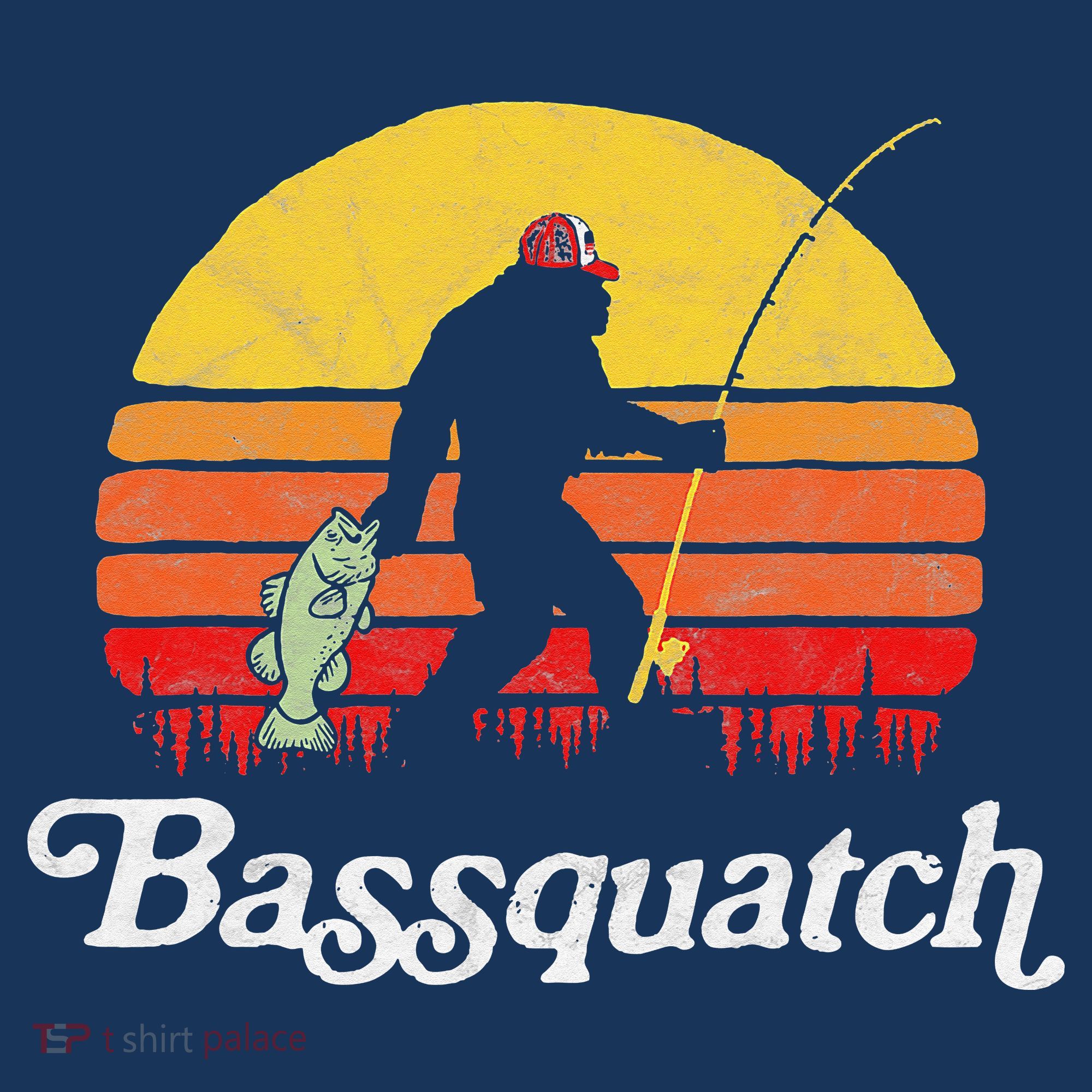 Bassquatch! Funny Bigfoot Fishing Outdoor Retro Women's Tank Top