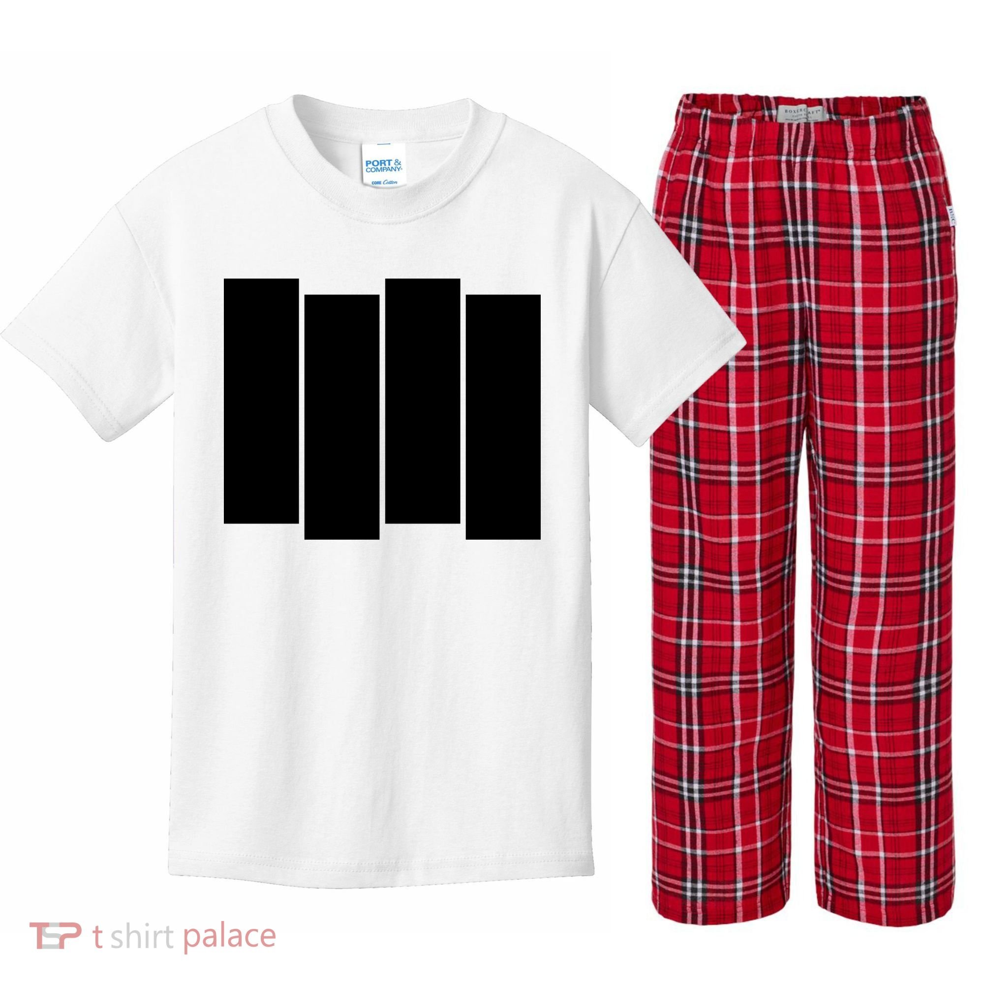 Black Flag Best Gift Kids Plaid Pajama Set