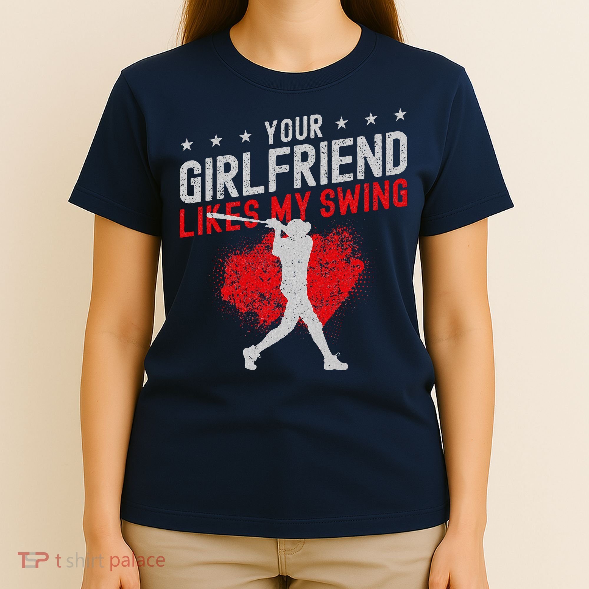 Baseball Fan Batter Vintage Your Girlfriend Likes My Swing T-Shirt