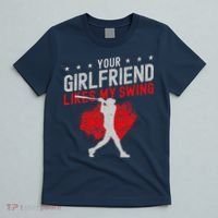 Baseball Fan Batter Vintage Your Girlfriend Likes My Swing T-Shirt thumb 5