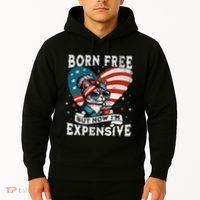 Born Free But Now IM Expensive Funny Mom Bun Cat July 4th Hoodie thumb 2