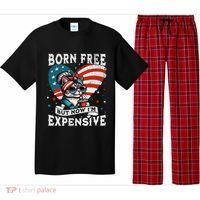 Born Free But Now IM Expensive Funny Mom Bun Cat July 4th Pajama Set thumb 0