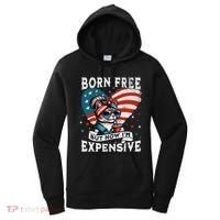Born Free But Now IM Expensive Funny Mom Bun Cat July 4th Women's Hoodie thumb 0