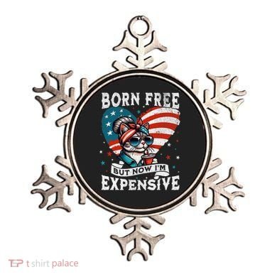 Born Free But Now IM Expensive Funny Mom Bun Cat July 4th Ornament