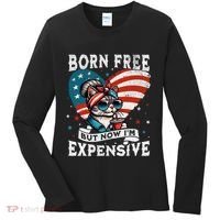 Born Free But Now IM Expensive Funny Mom Bun Cat July 4th Women's Long Sleeve Shirt thumb 0