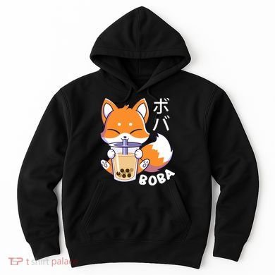 Boba Fox Bubble Tea Chibi Foxes Hoodie