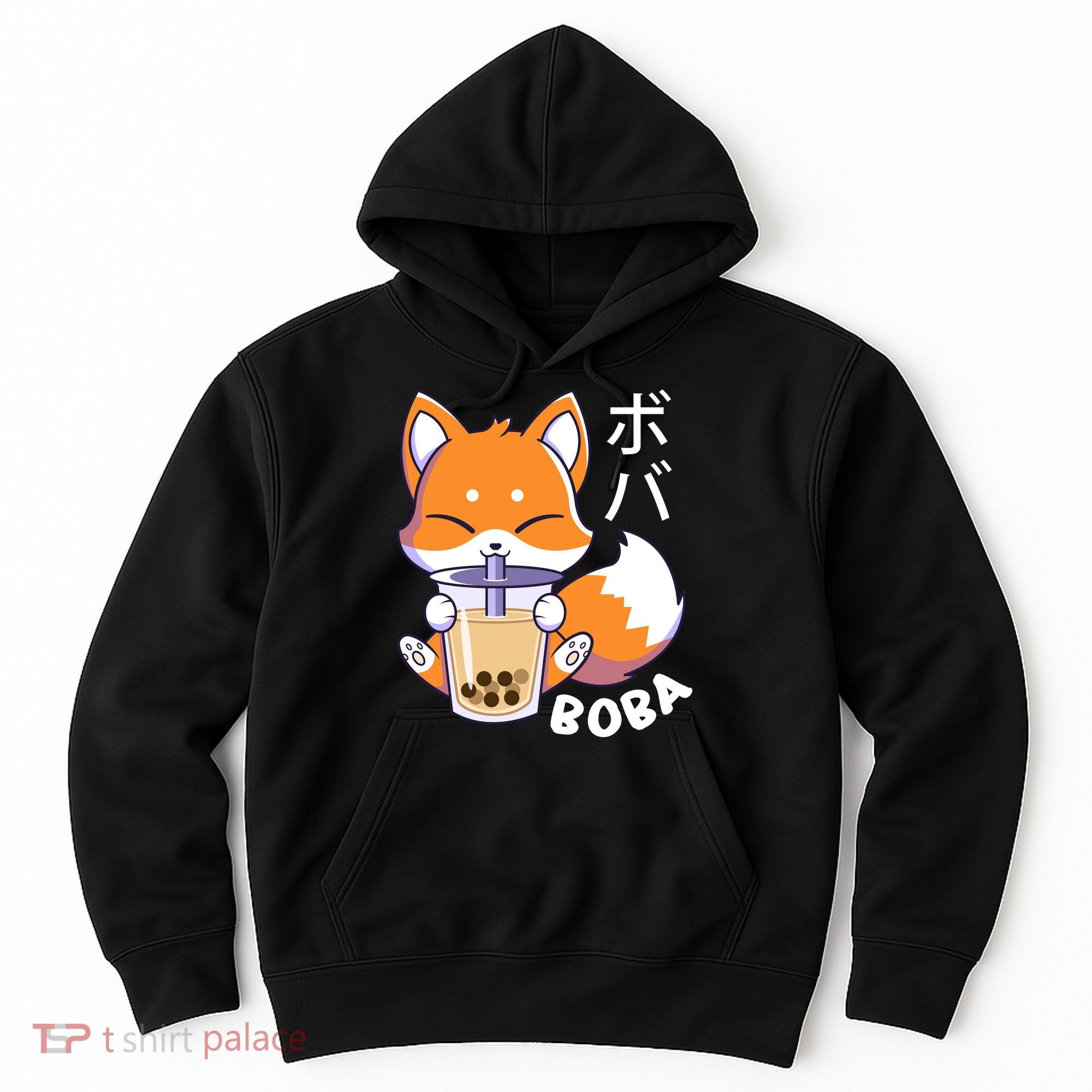 Boba Fox Bubble Tea Chibi Foxes Hoodie