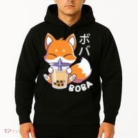 Boba Fox Bubble Tea Chibi Foxes Hoodie thumb 2