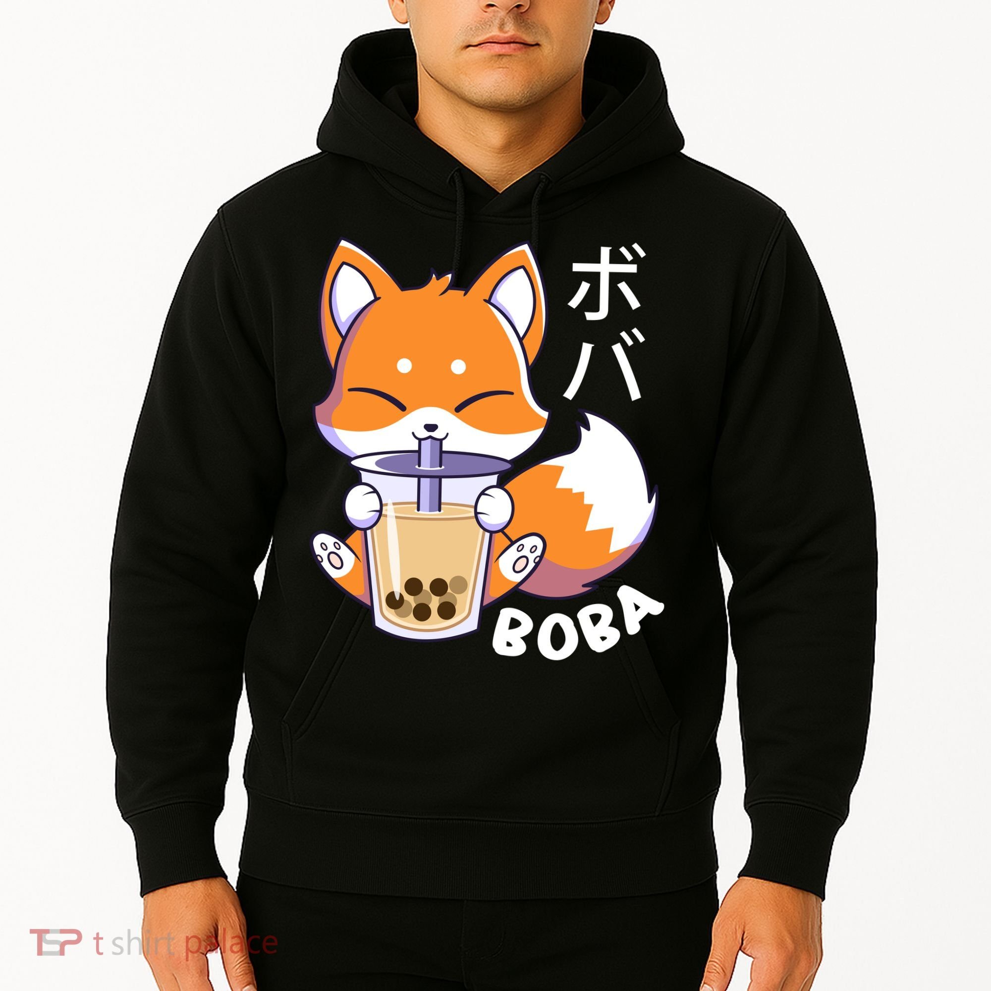 Boba Fox Bubble Tea Chibi Foxes Hoodie