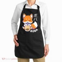Boba Fox Bubble Tea Chibi Foxes Apron thumb 2