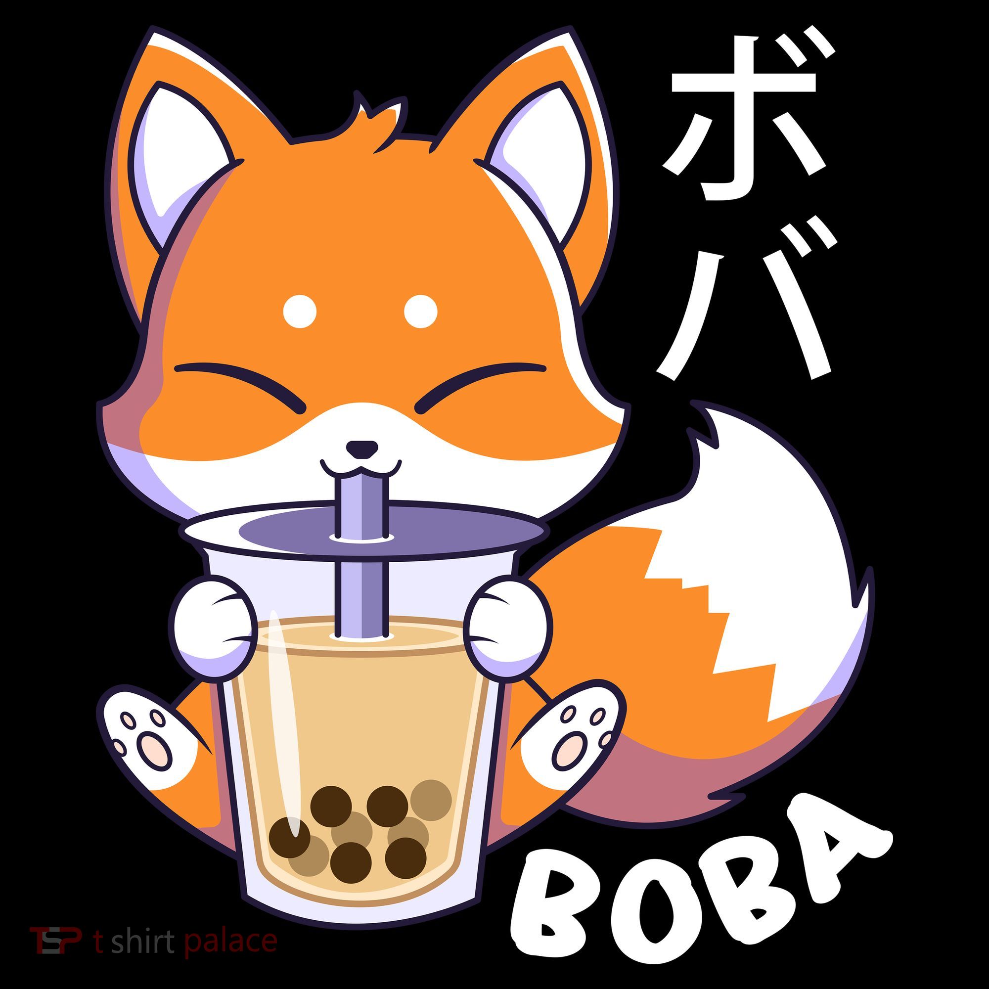 Boba Fox Bubble Tea Chibi Foxes Sweatshirt