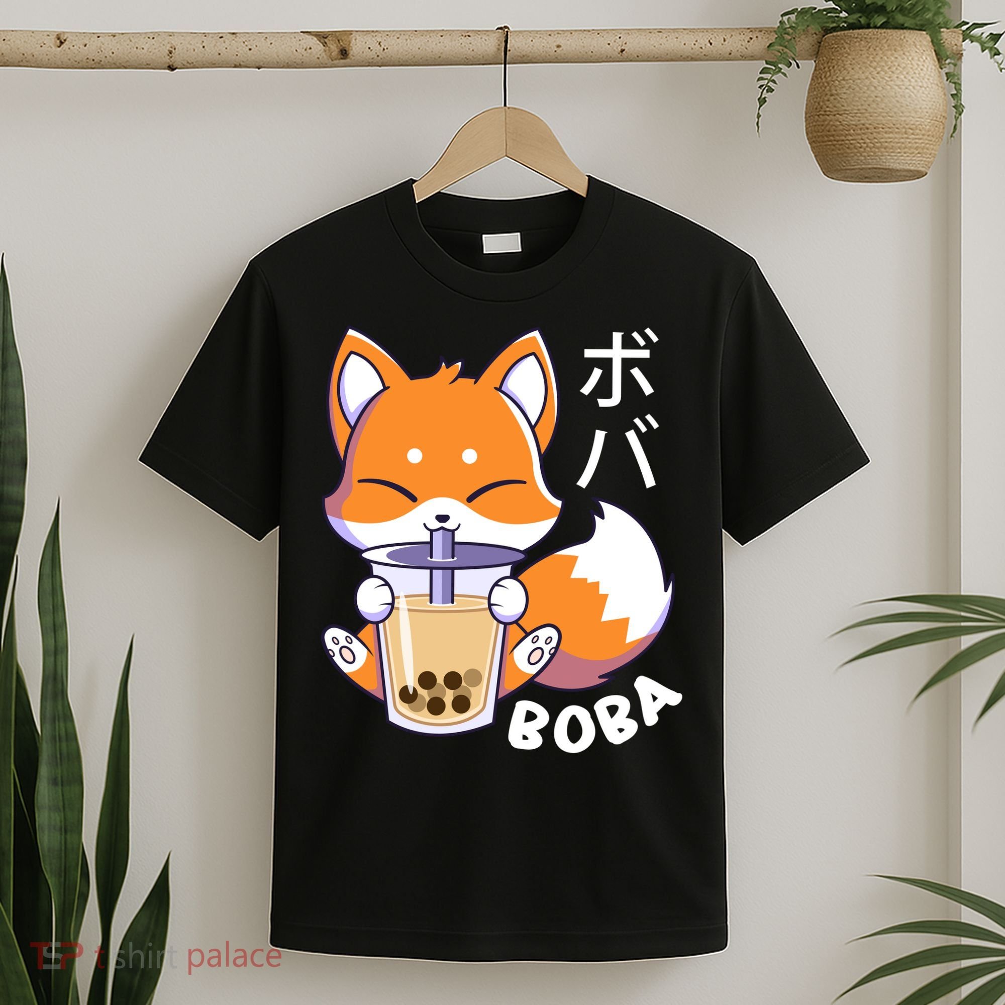 Boba Fox Bubble Tea Chibi Foxes T-Shirt