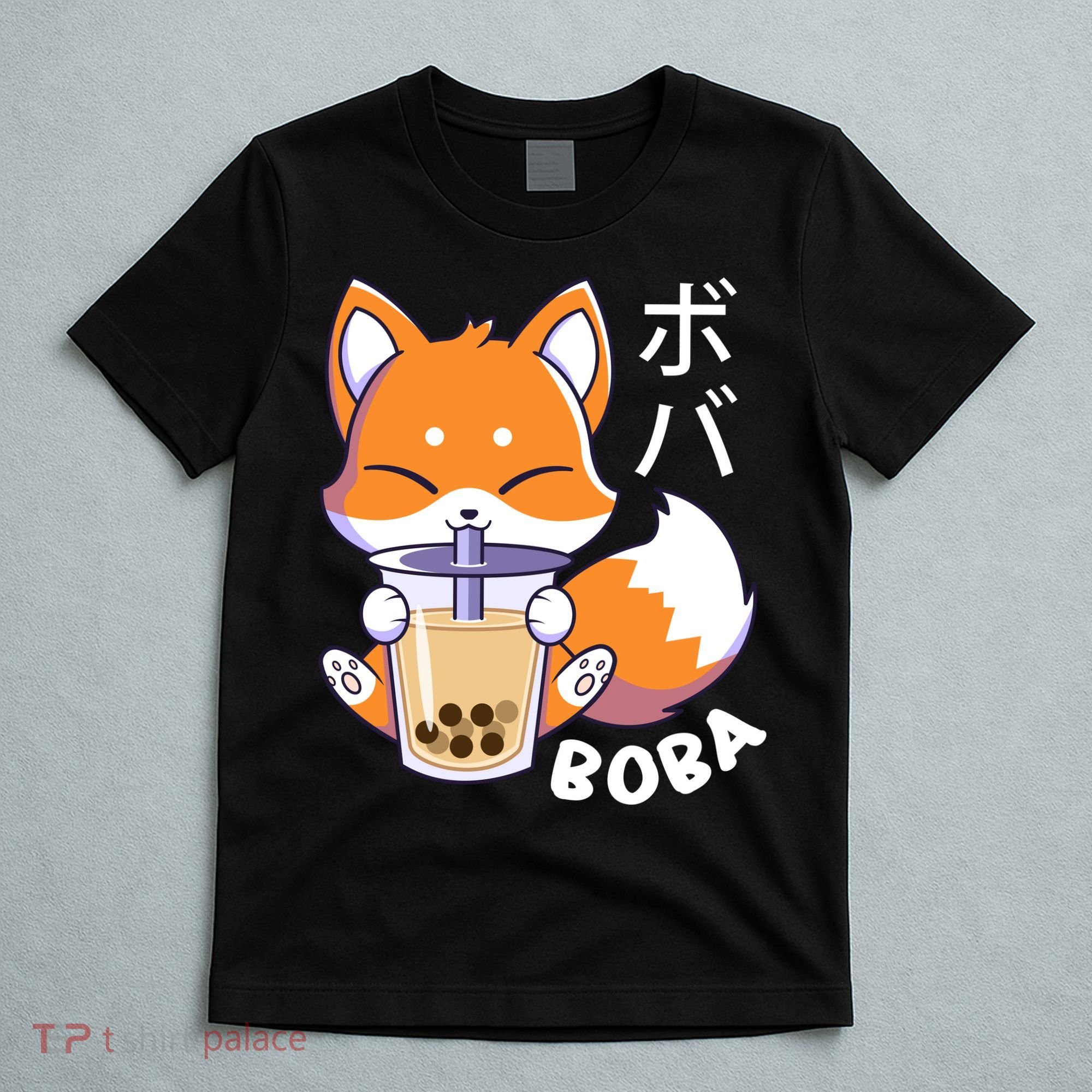 Boba Fox Bubble Tea Chibi Foxes T-Shirt