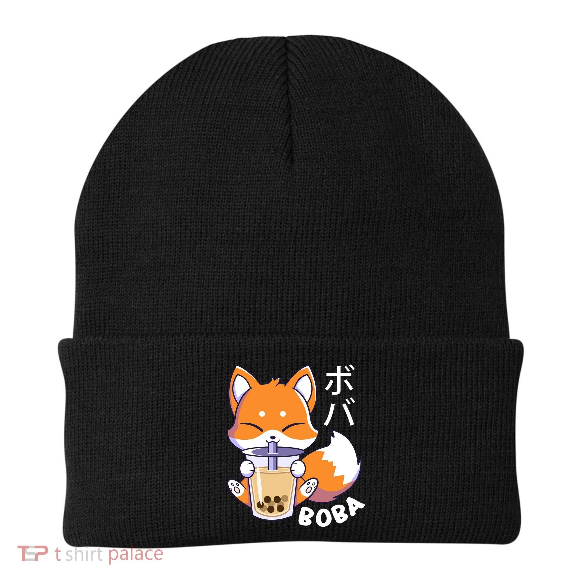Boba Fox Bubble Tea Chibi Foxes Beanie