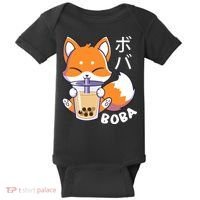 Boba Fox Bubble Tea Chibi Foxes Baby Bodysuit thumb 0