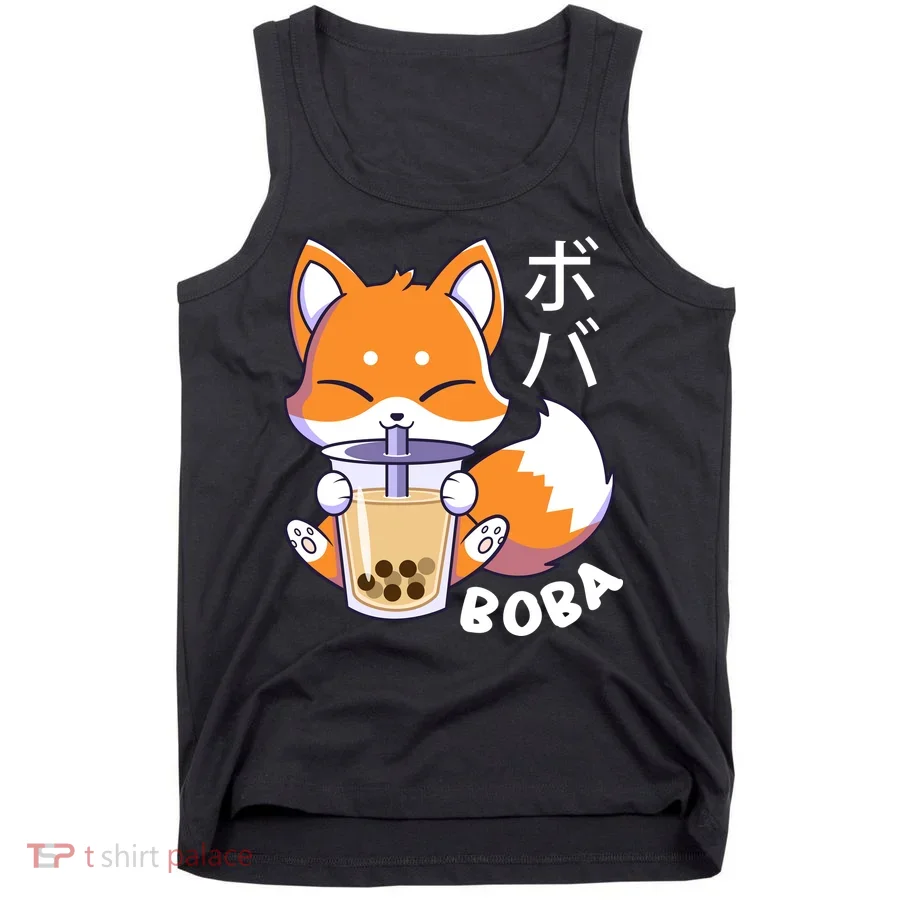 Boba Fox Bubble Tea Chibi Foxes Tank Top