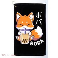 Boba Fox Bubble Tea Chibi Foxes Golf Towel thumb 0