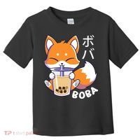 Boba Fox Bubble Tea Chibi Foxes Toddler T-Shirt thumb 0
