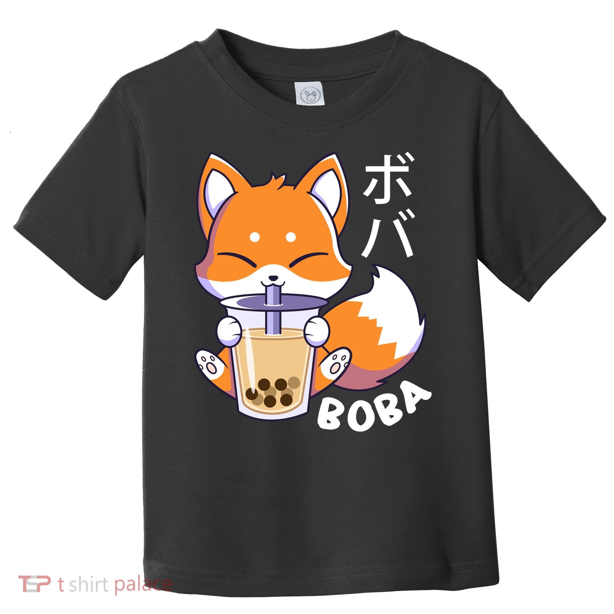 Boba Fox Bubble Tea Chibi Foxes Toddler T-Shirt