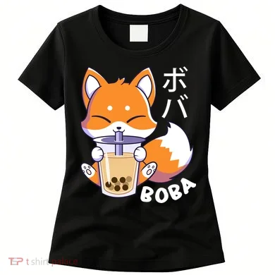 Boba Fox Bubble Tea Chibi Foxes Women's T-Shirt
