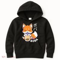 Boba Fox Bubble Tea Chibi Foxes Kids Hoodie thumb 0