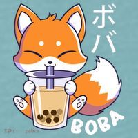 Boba Fox Bubble Tea Chibi Foxes Sueded Cloud Jersey T-Shirt thumb 2