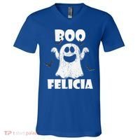 Bye Felicia BOO FELICIA Funny Halloween Ghost V-Neck T-Shirt thumb 0