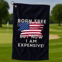 Born Free But Now I Am Expensive Funny Golf Towel thumb 1