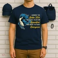 Betta Fish Because Fish Lover Aquarium Vintage Betta Fish T-Shirt thumb 6