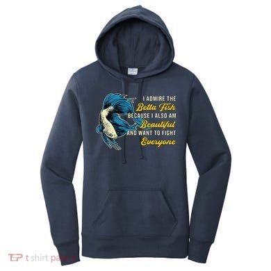 Betta Fish Because Fish Lover Aquarium Vintage Betta Fish Women's Hoodie