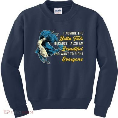 Betta Fish Because Fish Lover Aquarium Vintage Betta Fish Kids Sweatshirt