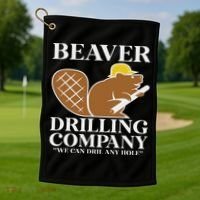 Beaver Fan Beaver Lover Funny Beaver Cute Beaver Golf Towel thumb 1