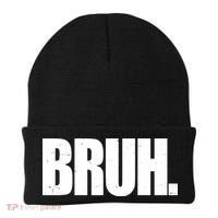 Bruh Funny Bro Saying Surfer Skaters Greeting Beanie thumb 0