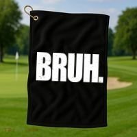 Bruh Funny Bro Saying Surfer Skaters Greeting Golf Towel thumb 1
