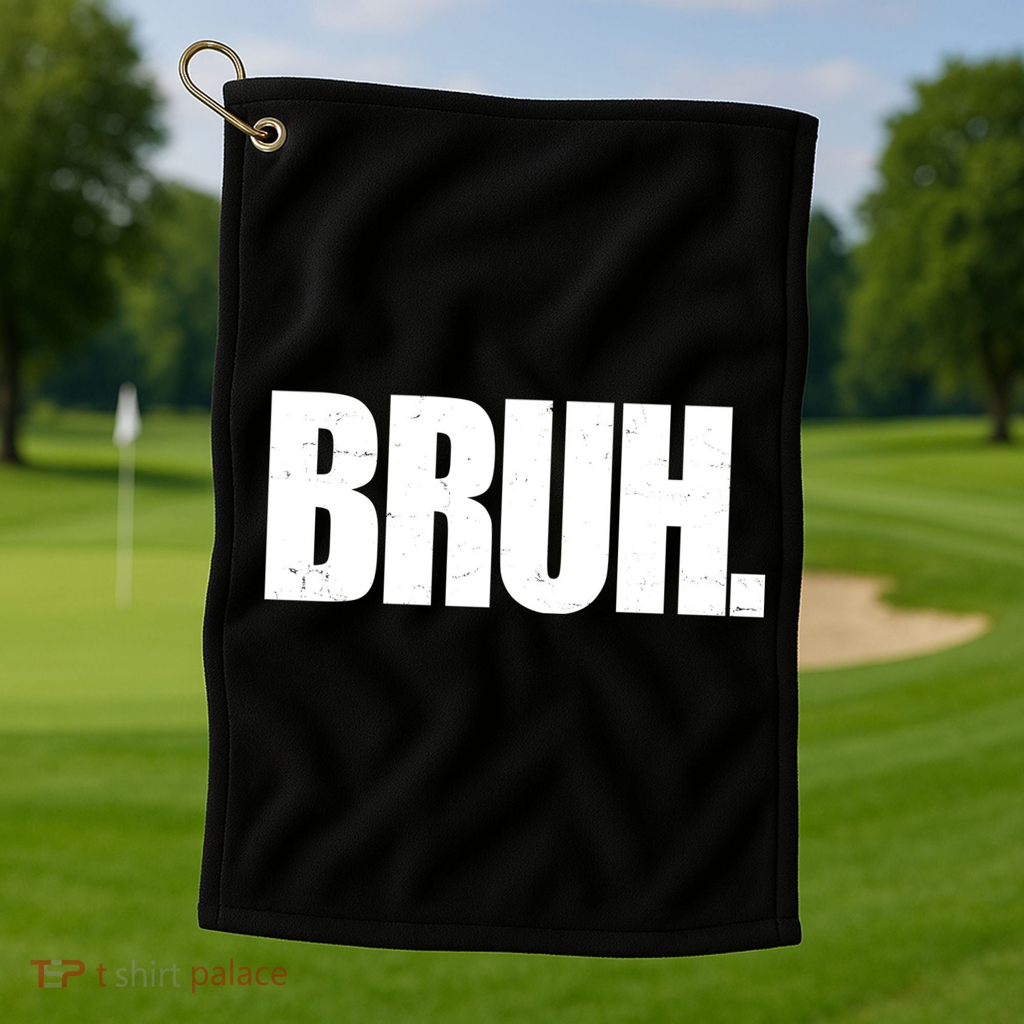 Bruh Funny Bro Saying Surfer Skaters Greeting Golf Towel