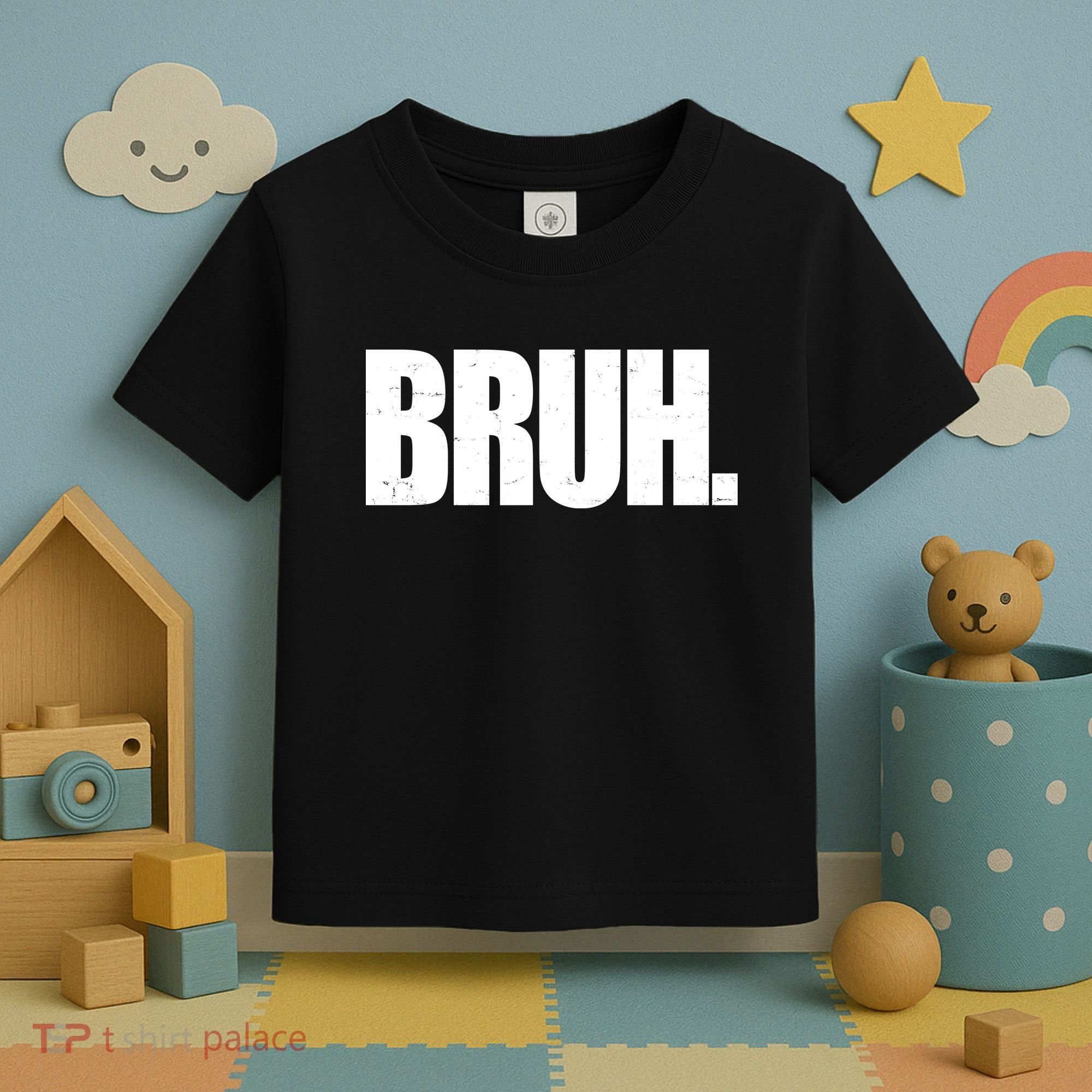 Bruh Funny Bro Saying Surfer Skaters Greeting Toddler T-Shirt