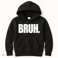 Bruh Funny Bro Saying Surfer Skaters Greeting Kids Hoodie thumb 0