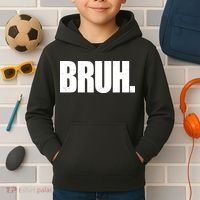 Bruh Funny Bro Saying Surfer Skaters Greeting Kids Hoodie thumb 2