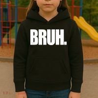 Bruh Funny Bro Saying Surfer Skaters Greeting Kids Hoodie thumb 3
