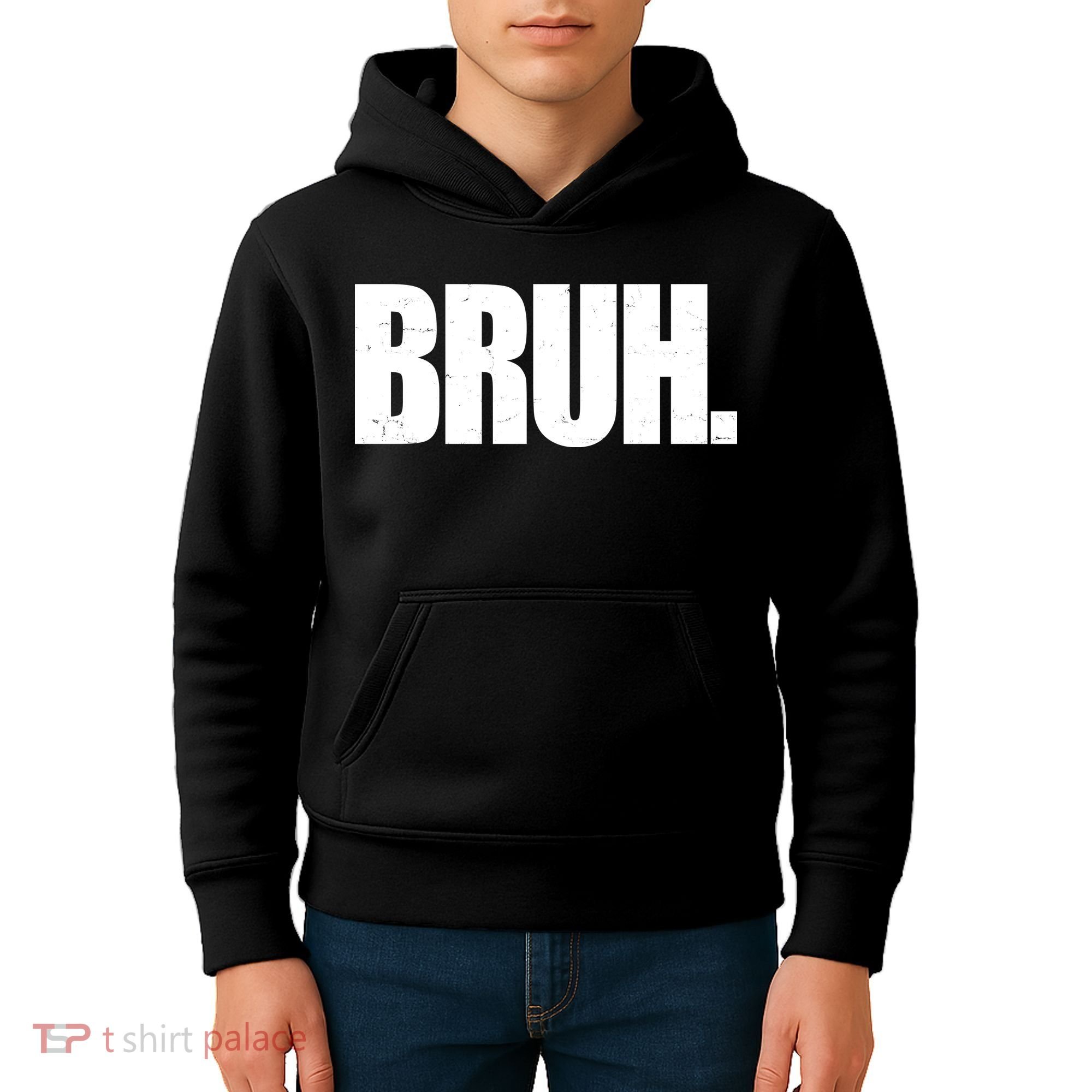 Bruh Funny Bro Saying Surfer Skaters Greeting Kids Hoodie