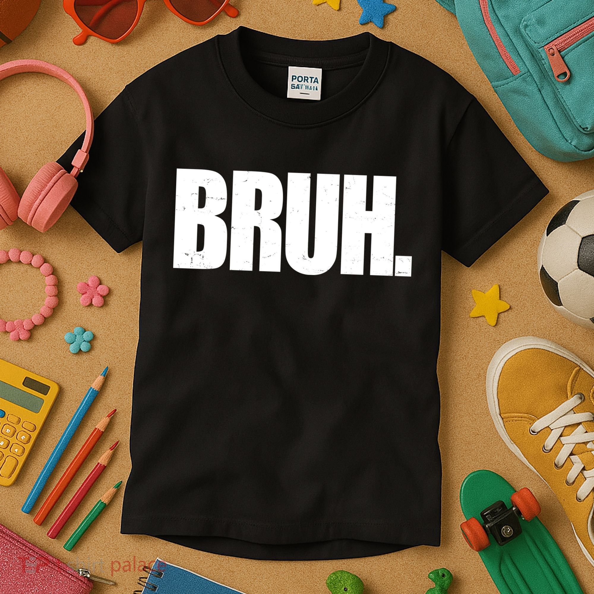 Bruh Funny Bro Saying Surfer Skaters Greeting Kids T-Shirt