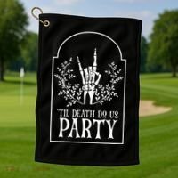 Bridesmaid Funny Bachelorette Party Til Death Do Us Party Golf Towel thumb 1