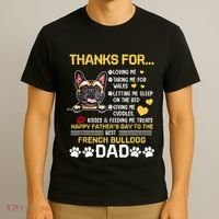 Best French Bulldog Dog Dad Lover Happy Fathers Day T-Shirt thumb 3