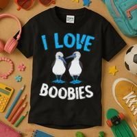 Blue Footed Booby I Love Boobies Blue Footed Booby Lover Kids T-Shirt thumb 3