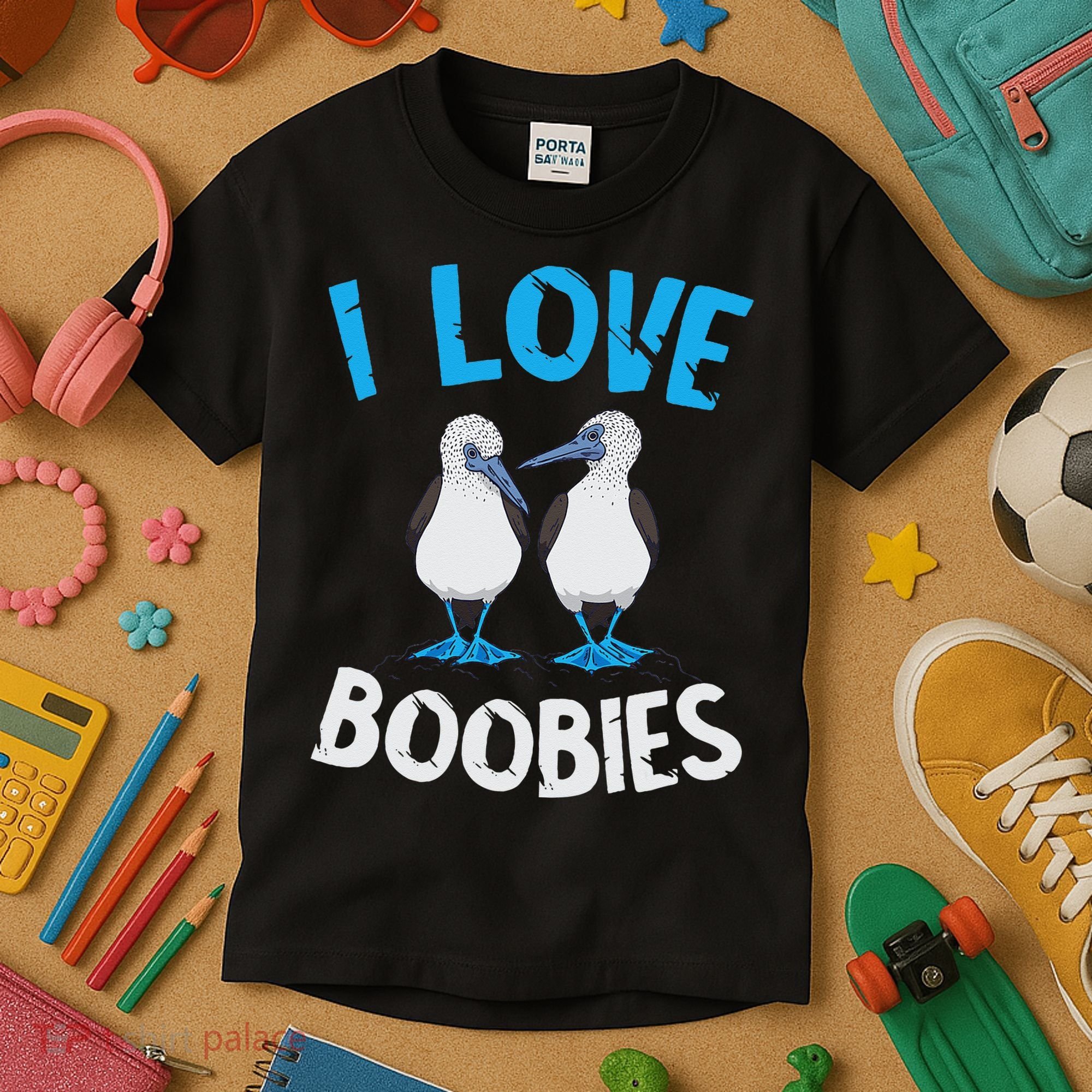 Blue Footed Booby I Love Boobies Blue Footed Booby Lover Kids T-Shirt