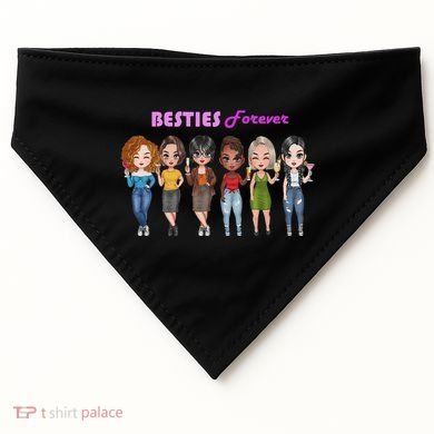 Besties Forever Bff Best Friends Drinking Buddies USA-Made Doggie Bandana
