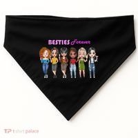 Besties Forever Bff Best Friends Drinking Buddies USA-Made Doggie Bandana thumb 0